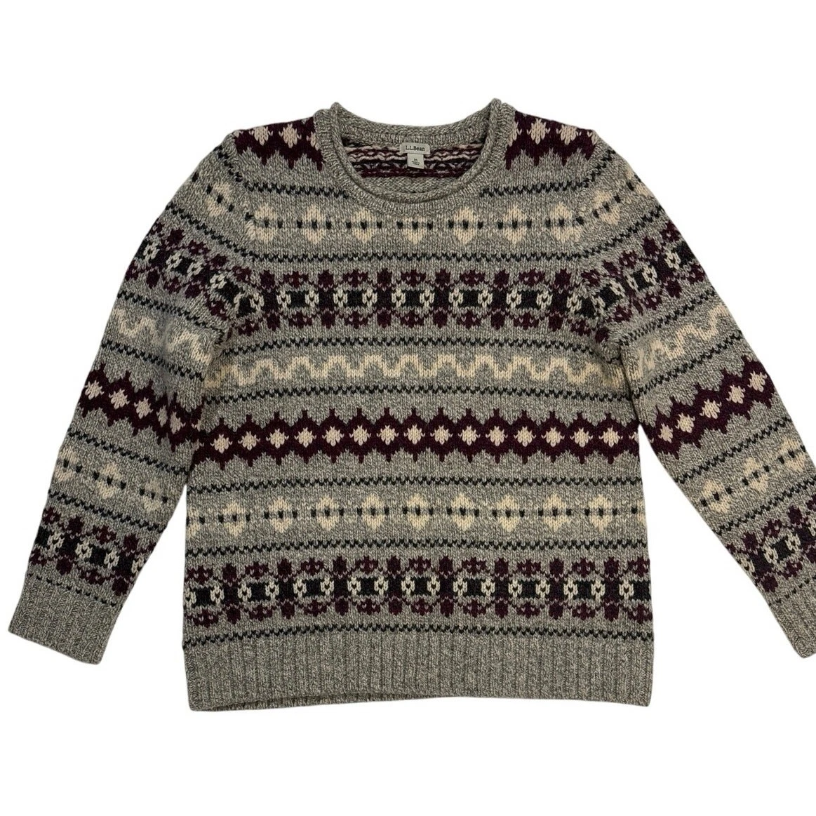 Vintage L.L. Bean Lamb’s Wool Argyle Pullover Sweater Size Medium