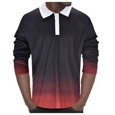 Men's Long Sleeve Slim Fit Polo Shirts Casual Golf Shirt Sweatshirt