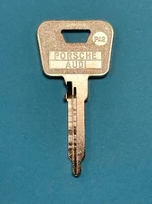 Vintage Porsche Audi Key Blank, ESP #PA2, Ilco #PO5, Taylor A81M, NOS
