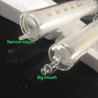 Lab Disposable Glass Injection Syringe Glass Liquid Injector Transfer Pipette 