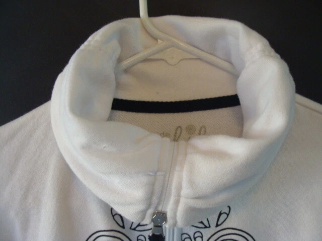 Suéter Pullover Made For Life Para Mujer Adolescente Cremallera Mangas Largas S/M Blanco Negro Foto 2 de 4