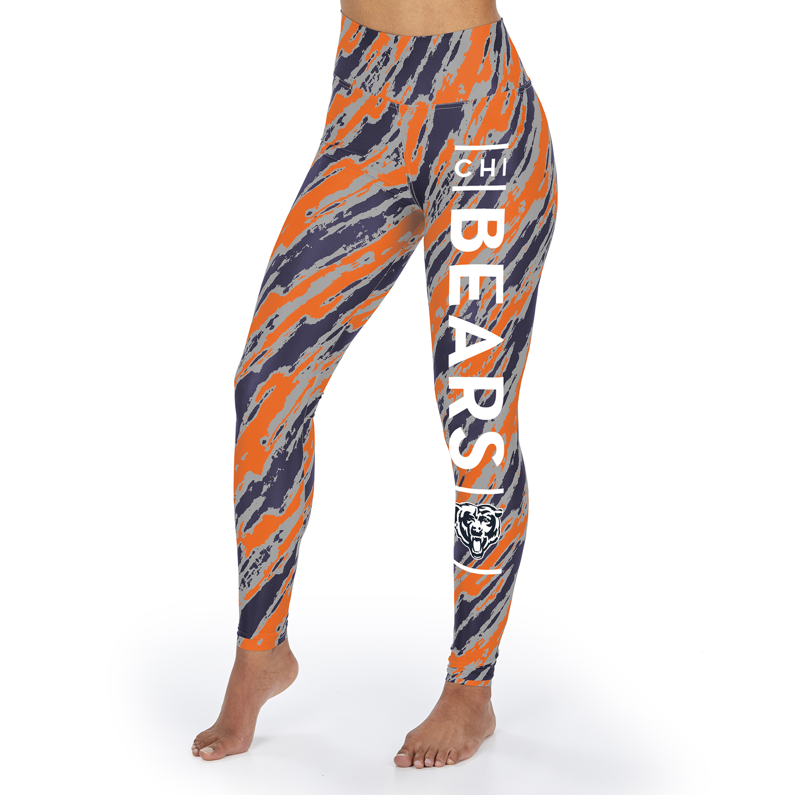 Женские леггинсы в диагональную полоску от Zubaz NFL Chicago Bears