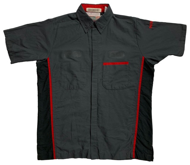 Shirt Technician Auto Mechanic Vintage Work Uniform Fit Used Cintas Red