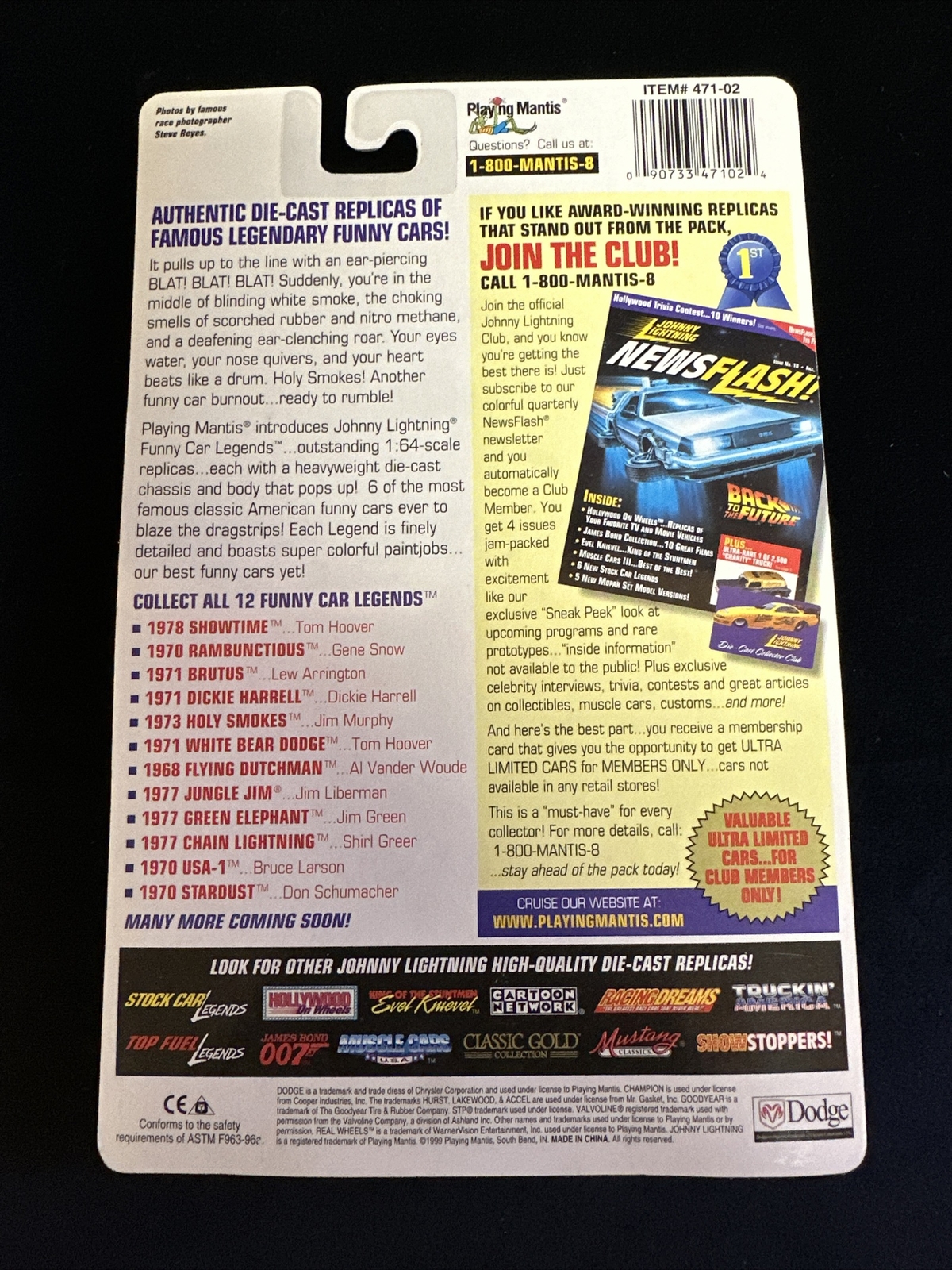 Holy Smokes 1999 Johnny Lightning Funny Car Legends Jim Murphy - Picture 3 of 3