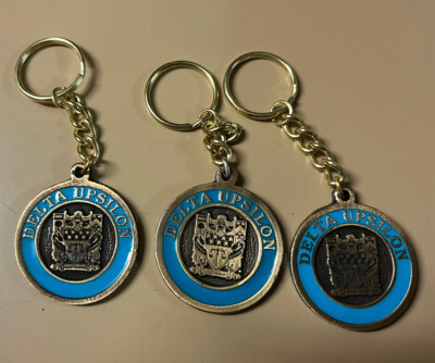 3 Delta Upsilon Medallion  Key Chain Ring ** NEW LOWER PRICE