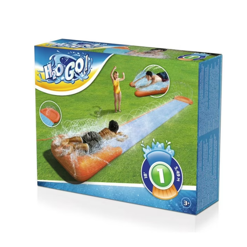 Water Slide H2O Go Bestway Speed Ramp Drench Pool Sprinkler Slip Single Long 18' - Picture 11 of 11