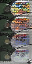 4 Maxell 396 SR726W Silver Oxide Batteries Hologram