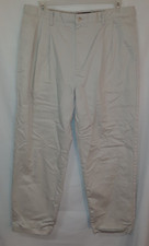 Chaps Men's 38 x 31 Beige Dress Pants Pleated Front Straight Leg Cuffed