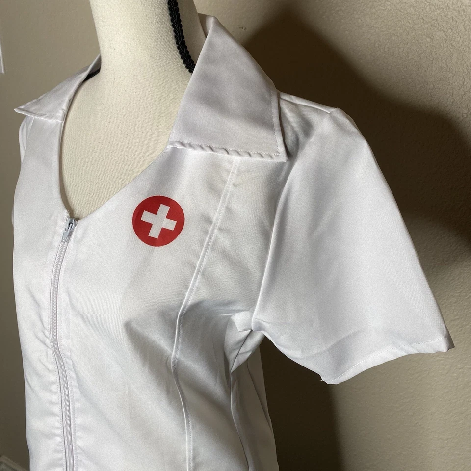 Sexy Vestido de Enfermera Underwraps Hot Flash Adulto Mujer Talla Mediana Disfraz de Halloween Foto 4 de 4