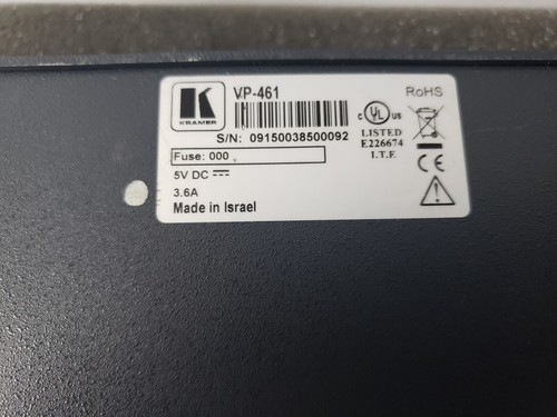 Kramer VP-461 3 Input Analog & HDMI ProScale Presentation Video Scaler Read - Afbeelding 9 van 10