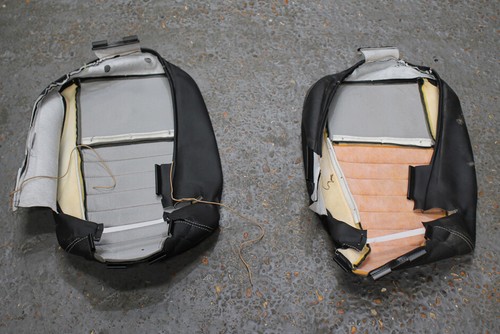 Z19) USED XS half leather rear tumble down seat covers Land rover defender TDCI - Picture 8 of 8