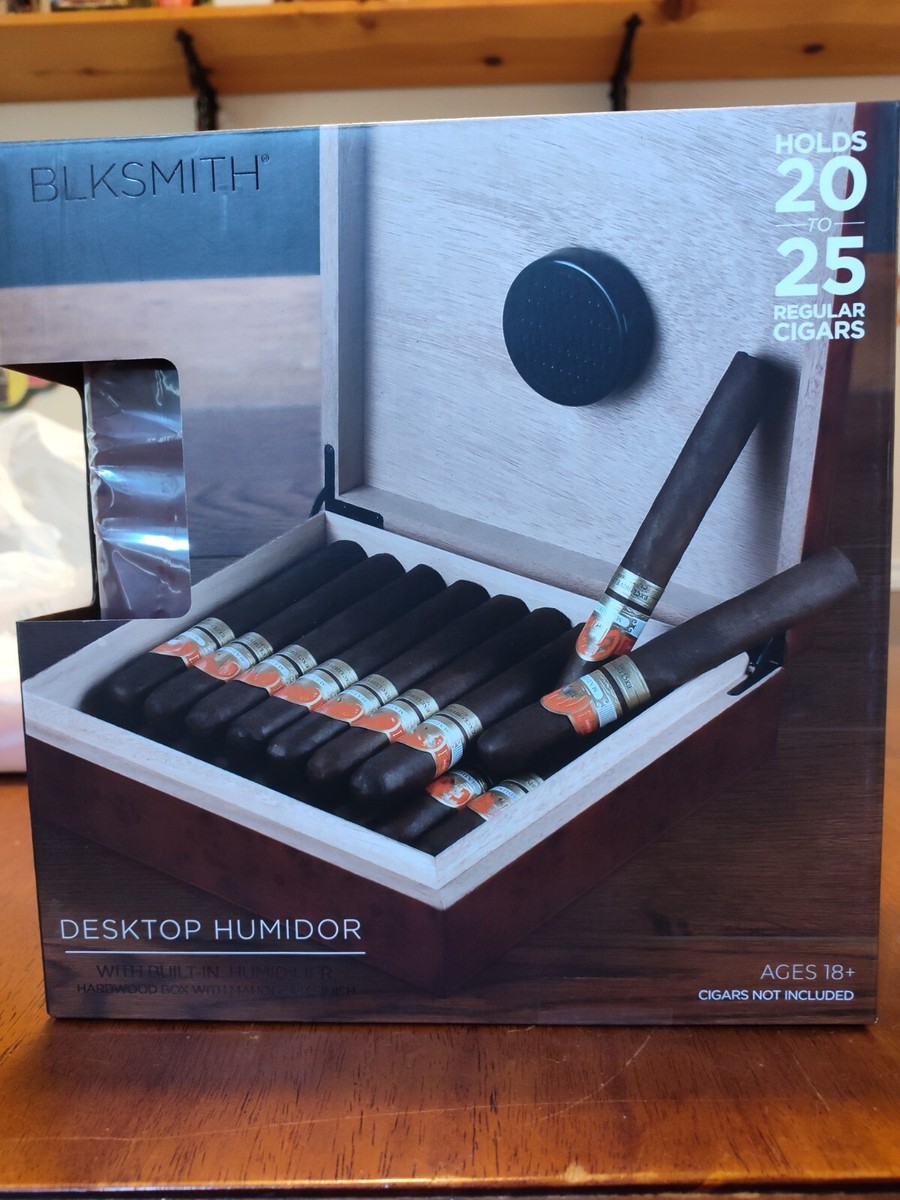 cigarette humidor NEW Blksmith Mahogany Wood Desktop Cigar Humidor Holds 20 to 25 Cigars