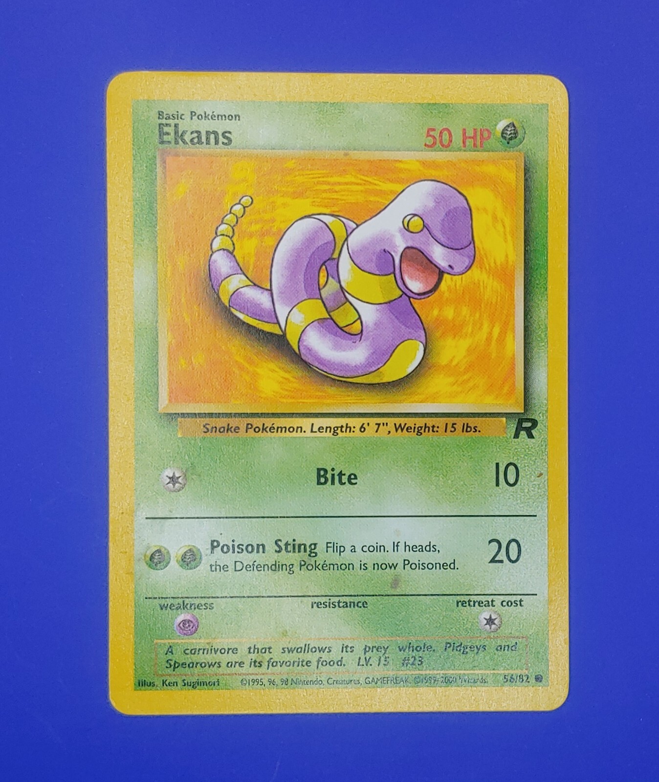 56/82 Ekans Unlimited - Team Rocket - NM Near Mint Pokemon Card