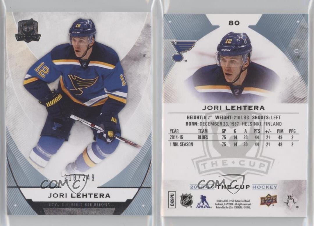 2015-16 Upper Deck The Cup 218/249 Jori Lehtera #80 c2p