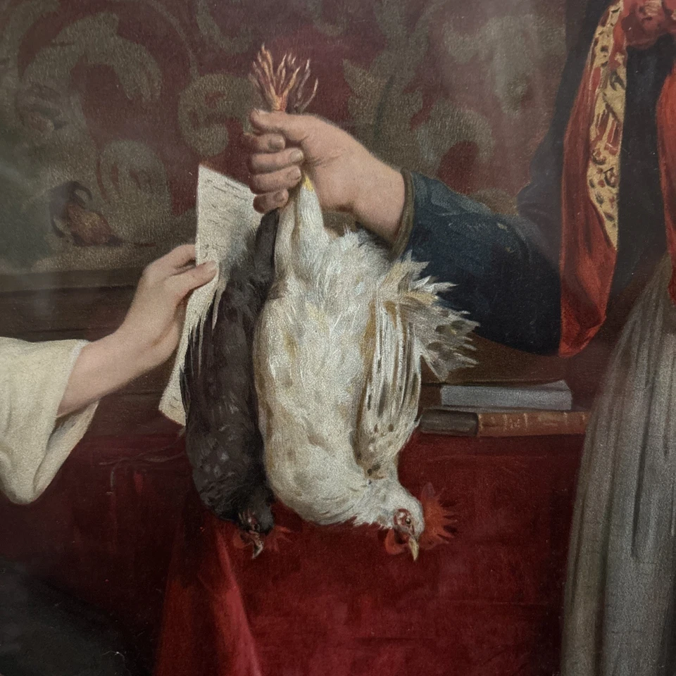 Litografia anual de 1894 Peras, uma oferta de Natal 75cmx 58cm - Imagem 4 de 4