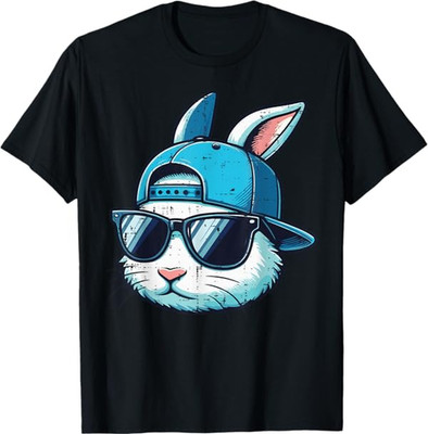 Easter Bunny Face Baseball Cap Sunglasses Rabbit T-Shirt