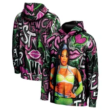Bianca Belair Black Graffiti 3D Pullover Hoodie Mens ProSphere WWE Wrestling