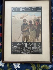 Gerahmter und glasierter Nachdruck von 1899 Original Campari Reklame