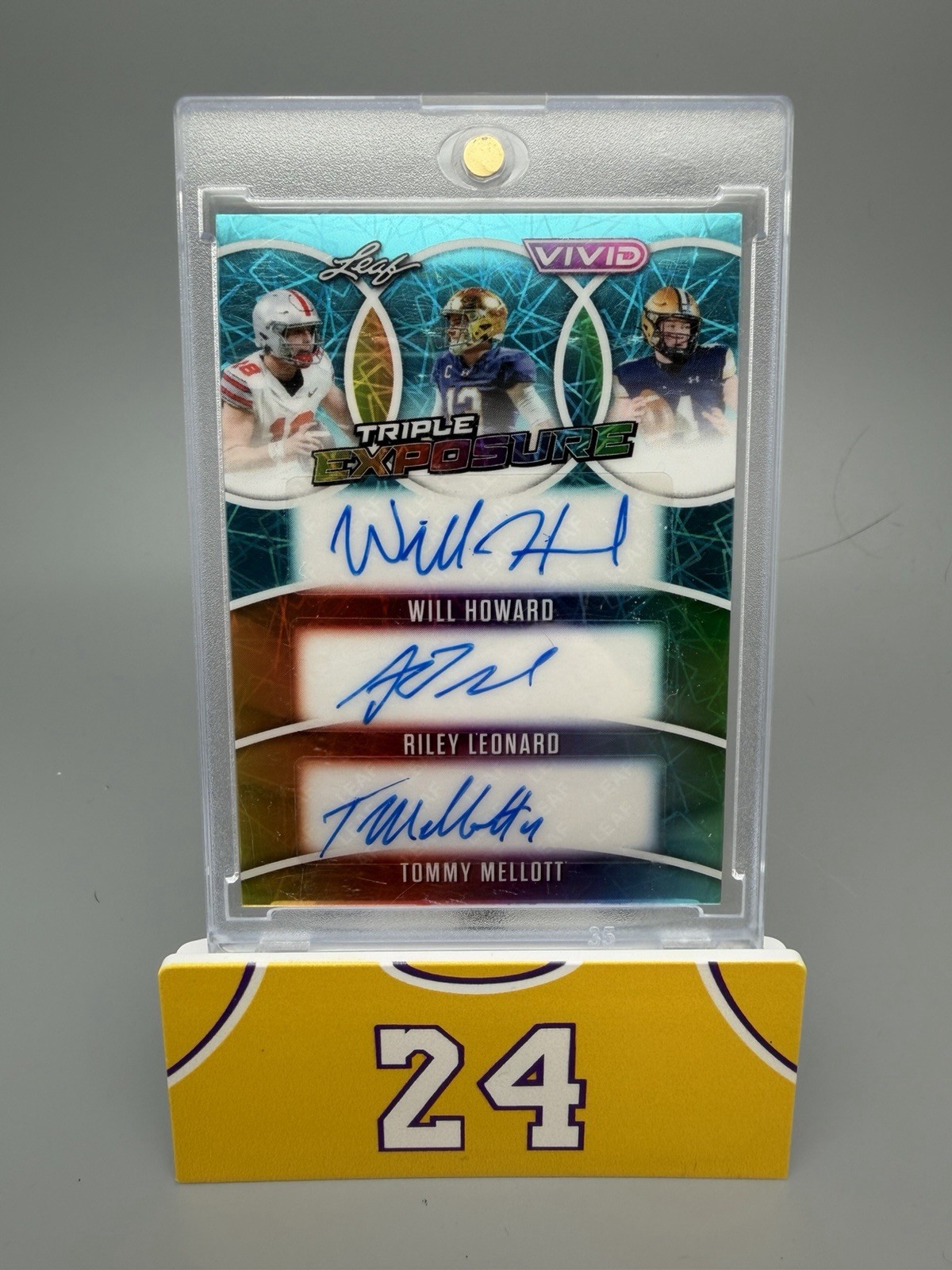 Will Howard Riley Leonard 2025 Leaf Vivid Triple Exposure Auto 9/10 Card #TE-8