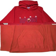 Vintage '90s Women's XL Sesame Street Elmo Sport Red Fleece Pullover Hoodie
