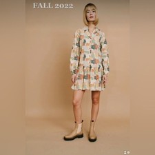 NEW Inclan Studio Large Windsor 100% Cotton Colorful Abstract Print Shift Dress