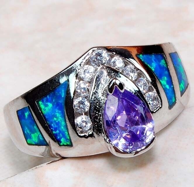 2CT Amethyst 925 Sterling Silver Ring Jewelry Sz 7 GA4-6