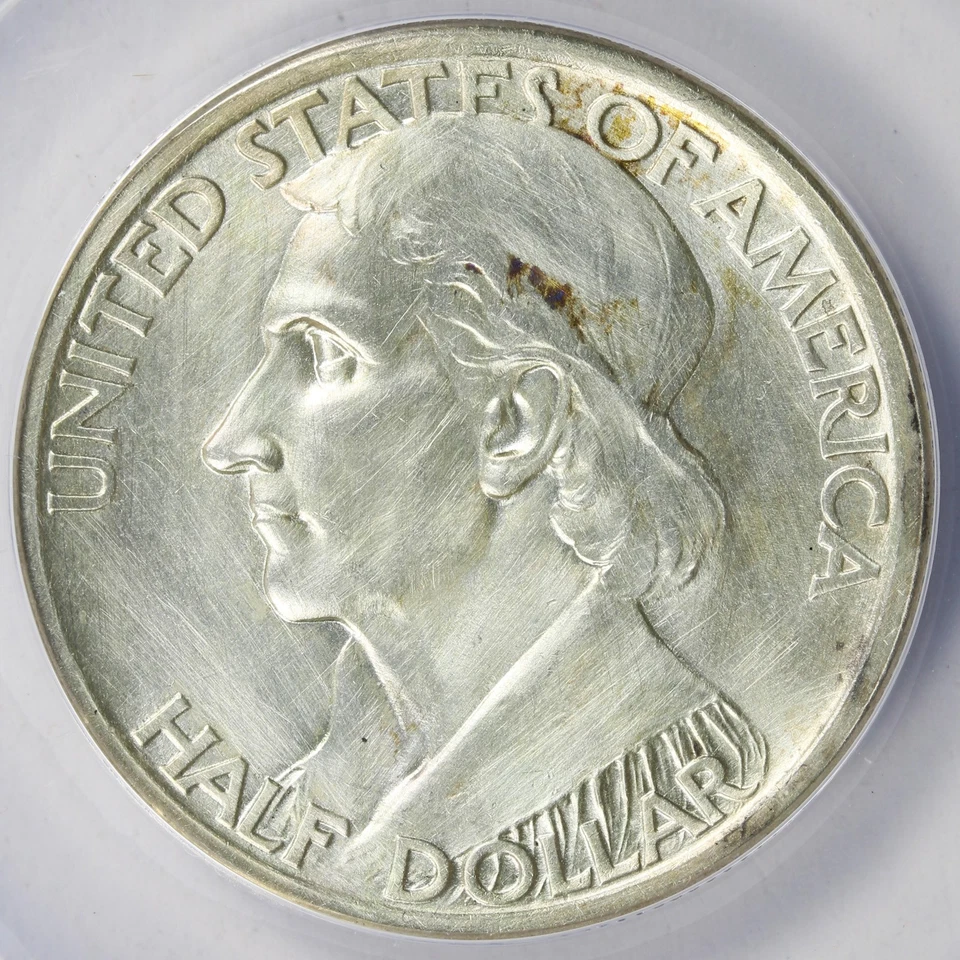 1934 50c Boone Commemorative Half Dollar ANACS AU50 Details Wire Brushed - Image 3 of 4