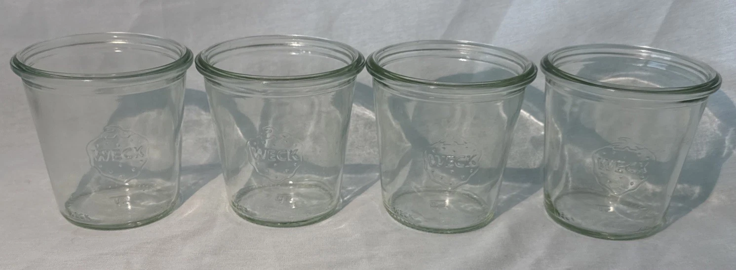 Weck Mold Glass Jar Set of 4 Jars Small Lot -NO LIDS
Opens in a new window or tab