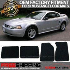 Fit 99-04 Mustang Oe Factory Fitment Floor Mats Carpet Front Rear Nylon Black