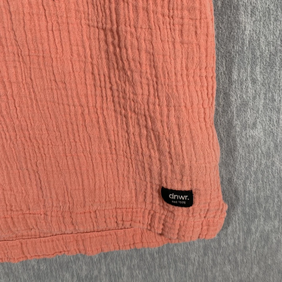 Zara Shirt Mens Large Pink Gauze Short Sleeve Button Front Dnwr Cotton Casual - Image 4 of 4