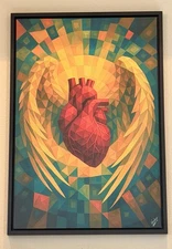 “Heart of Light” 24x36” Framed Print – Signed by Wesley – Geometric Modern Art