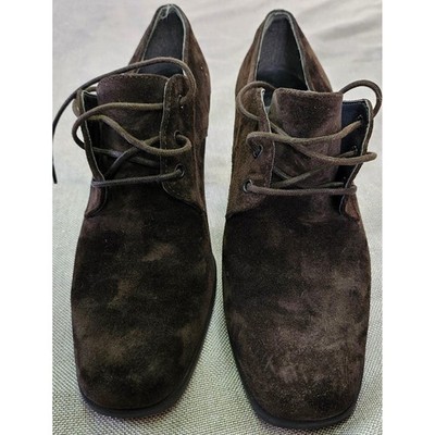 Aerosoles Suede Block Heel Clarks Lace Up Dress Shoes Womens 6.5