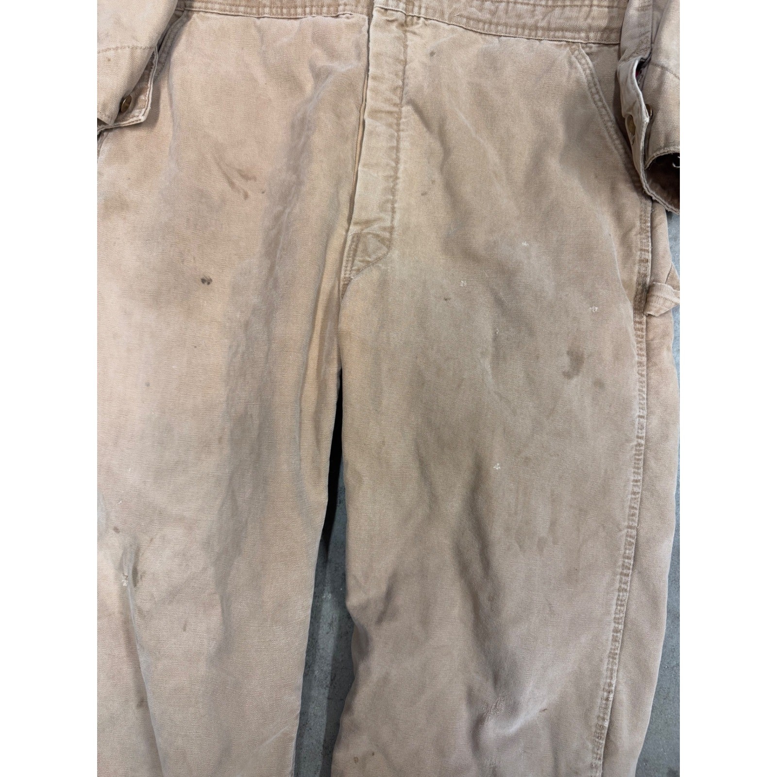 Carhartt Mens Tan Canvas Double Knee Work Bib Overalls Size 44R thumbnail 2