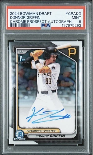 ⭐️  KONNOR GRIFFIN PSA 9 2024 Bowman Draft #CPA-KG CHROME AUTO 1ST PROSPECT RC