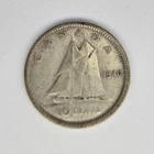 1940 Canada 10 Cents George VI Silver Coin KM# 34 Bluenose Schooner WWII Era