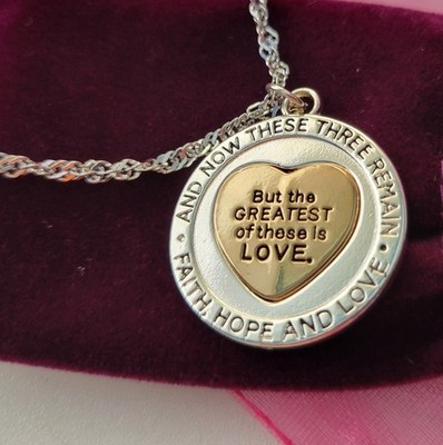 Scripture Verse ENGRAVED Pendant 1 Corinthians 13:13 The Greatest Of These LOVE
