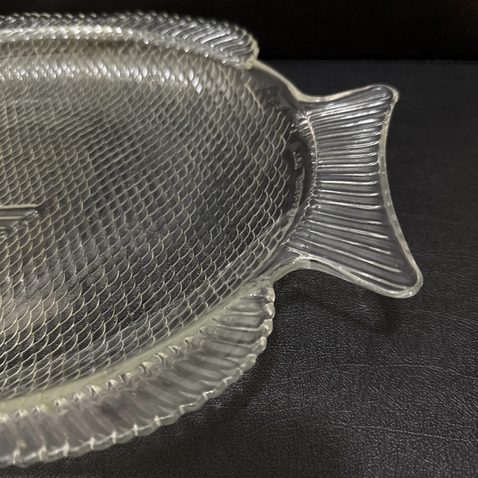 "Plato para servir pescado vintage extra grande ancla en cuclillas sobre prueba 15,5""" Foto 4 de 4