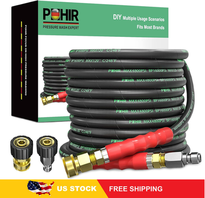 #ad #ad POHIR 3 8 Pressure Washer Hose 50 FT for ColdHot Water Max 248°F Quick Connect $87.96