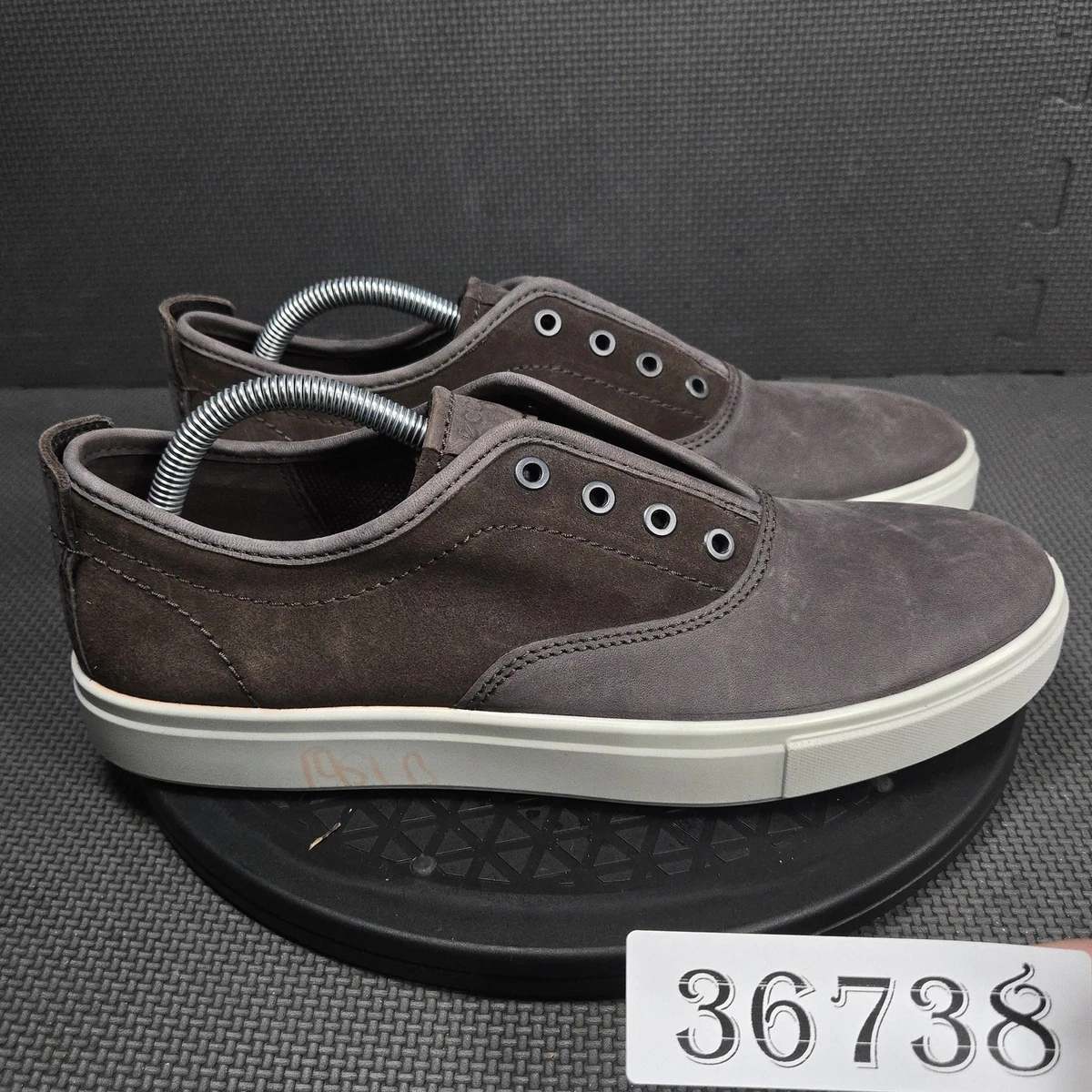 ECCO Kyle Mens Grey Nubuck Leather Perforated Slip On Loafers Size 42 Men main image 4