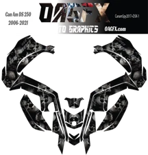 Can Am DS 250 2006-2023 Graphics Kit  Pro Edition DSK-1 Stealth Skulls