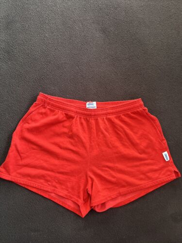 BIKE Brand All Sports Athletic Vintage 2 Pocket Shorts Red Drawstring Size Med