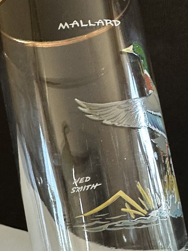 3 VTG Ned Smith Culver Wild bird Duck Highball Glasses Tumblers 22k Gold Rimmed - Picture 8 of 24