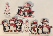 Penguin Friends - Iron On Fabric Appliques Christmas