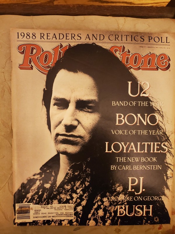U2 / Bono Cover story ROLLING STONE MAGAZINE #547 March 9th 1989   