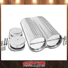 Cobra-Tek Fits  Chevy d Shotgun Style Aluminum Double Scoop Dual 4 Barrel Finne