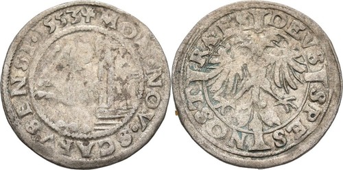 Schweiz Schaffhausen Groschen 1553 Silber 2,1 g Original Münze #L964