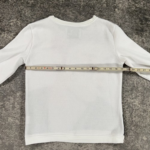 Justin Bieber Sweatshirt Girls Large White Crew Neck Made In USA All Over Print - Picture 6 of 12