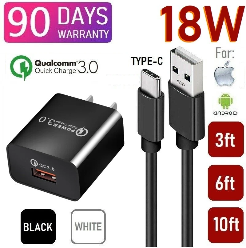 18W Fast Wall Charger Cube USB cable For iphone X,XS,11,12,Samsung Galaxy S10[Q3 - Image 3 of 4