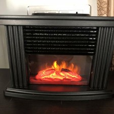 Small Electric Fireplace Space Heater Portable Faux Wood Stove