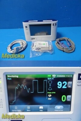 Nellcor PM1000N Respiratory Monitor W/ SpO2 Sensor & DOC-10 Cable ~ 33801